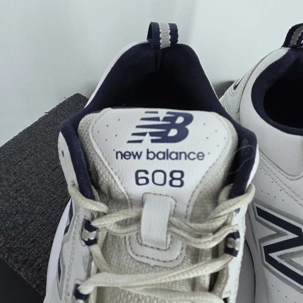 New Balance 608v5 White Navy Leather Cross Training Shoes Men's 11.5 MX608WN5
